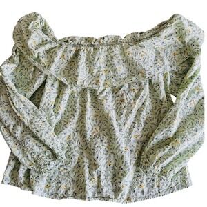 Ana Floral Off-Shoulder Women Top Size Large Cottage